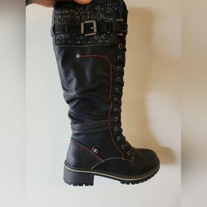 Vegan leather knee high winter boots - size 7/7.5 (EU 38) - new, never worn